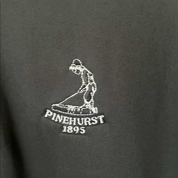 Black and White Long Sleeve Golf Adidas Polo Shirt. Pinehurst. - Picture 2 of 6
